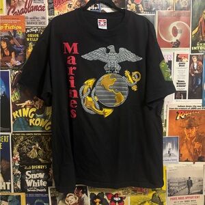 Propper Black Marines Graphic Tee with Gold & Red Accents